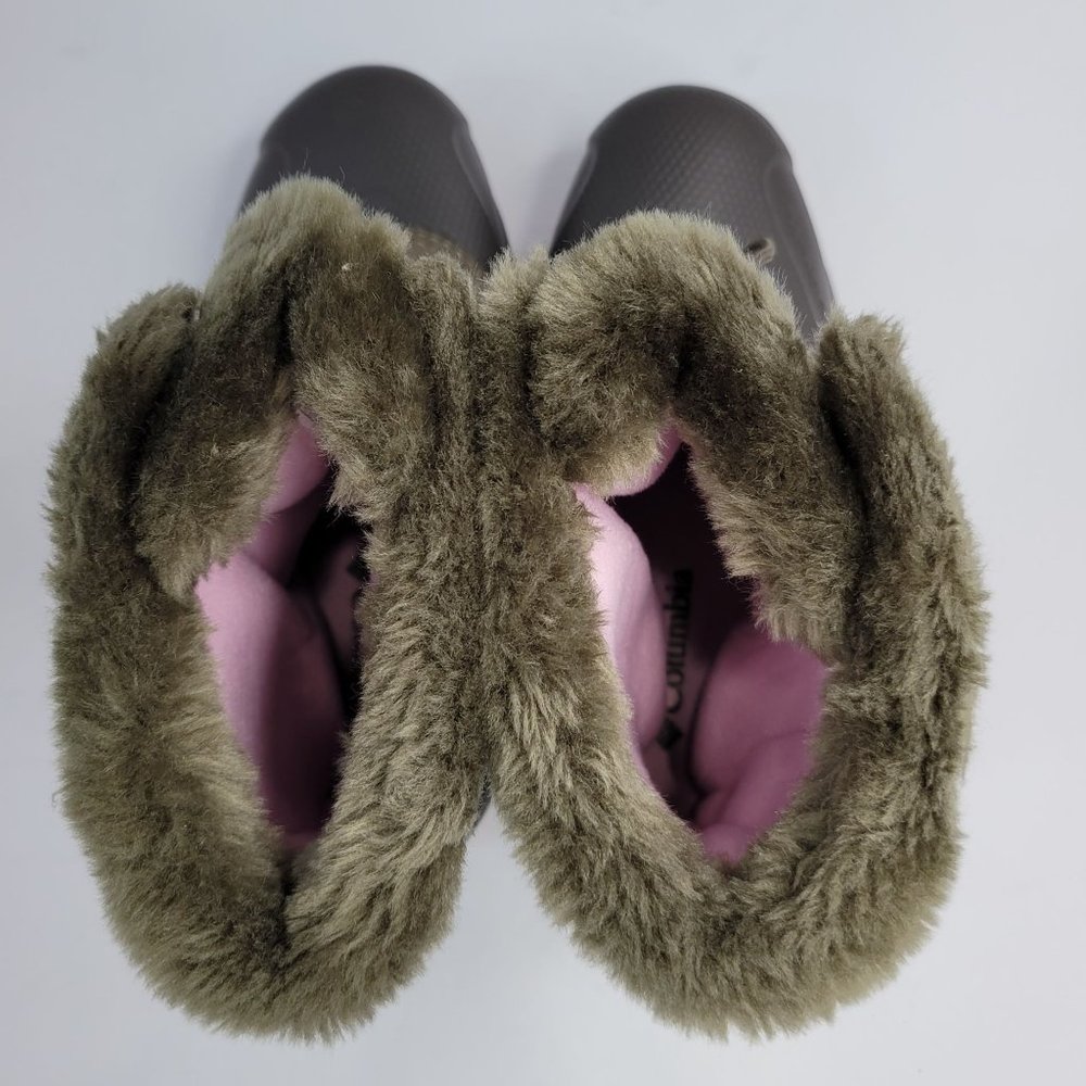 Columbia Rope Tow Kids Winter Faux Fur Boots Pink Brown BY1412-255 US Size 5Y - Picture 8 of 11